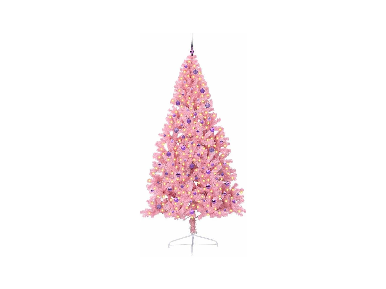 Sapin de Noël artificiel pré-éclairé Rose 240 cm PVC