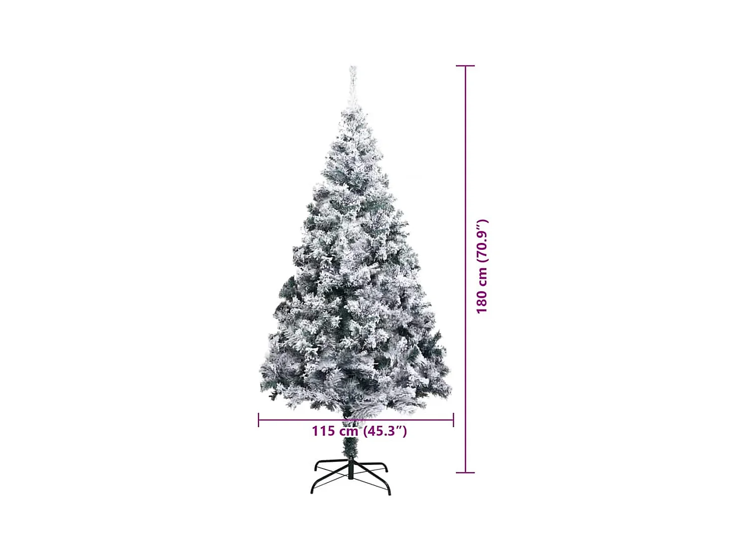 Árbol de Navidad artificial Verde 180 cm PVC y Acero y Plástico