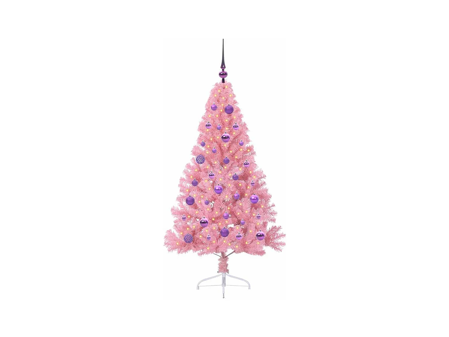 Sapin de Noël artificiel pré-éclairé Rose 150 cm PVC