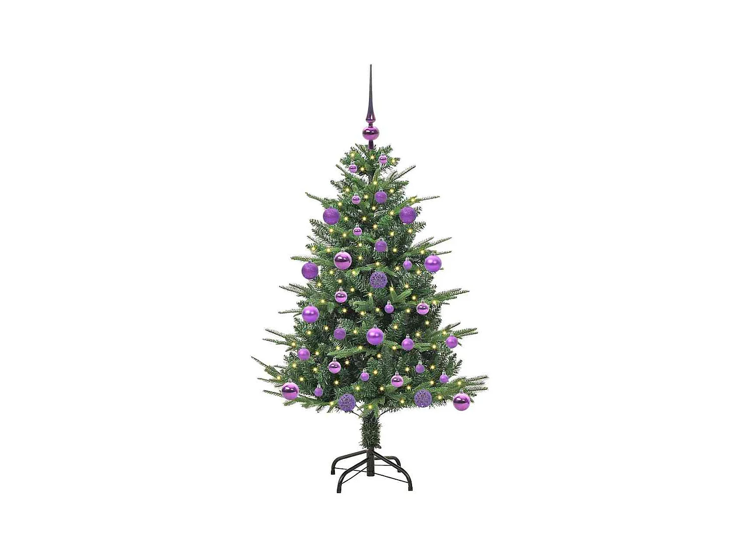 Sapin de Noël artificiel pré-éclairé avec set de boules Vert