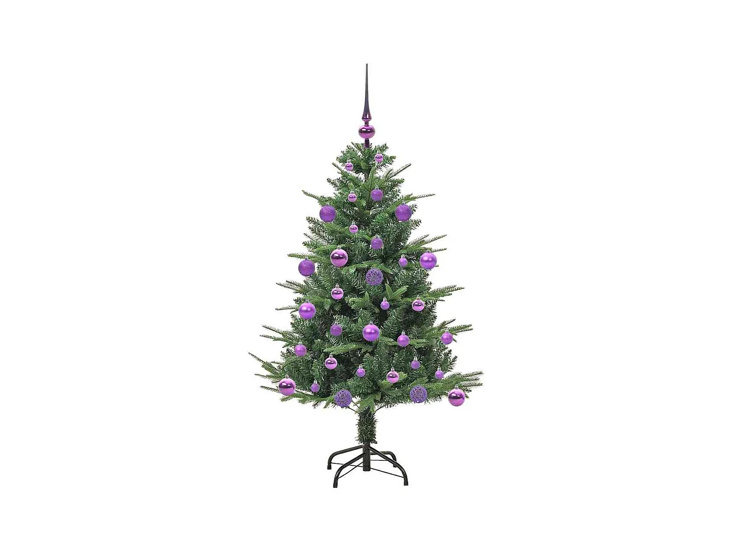 Sapin de Noël artificiel pré-éclairé avec set de boules Vert