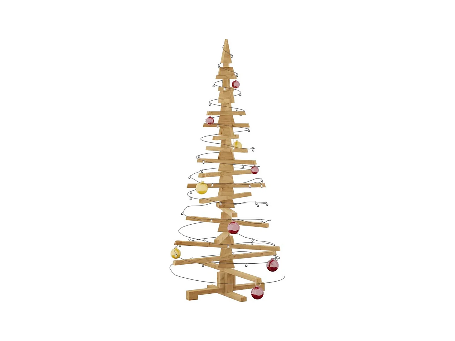 Arbre de Noël en bois Marron 150 cm Bois massif en pin