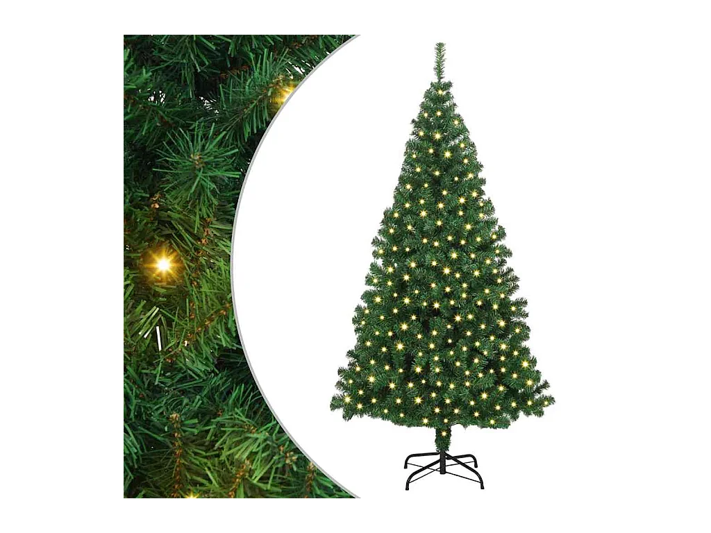 Árvore de Natal Artificial Verde 180 cm PVC, Aço e Plástico