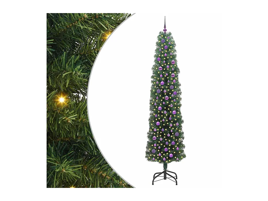 Sapin de Noël artificiel Vert 240 cm PVC et acier et plastique
