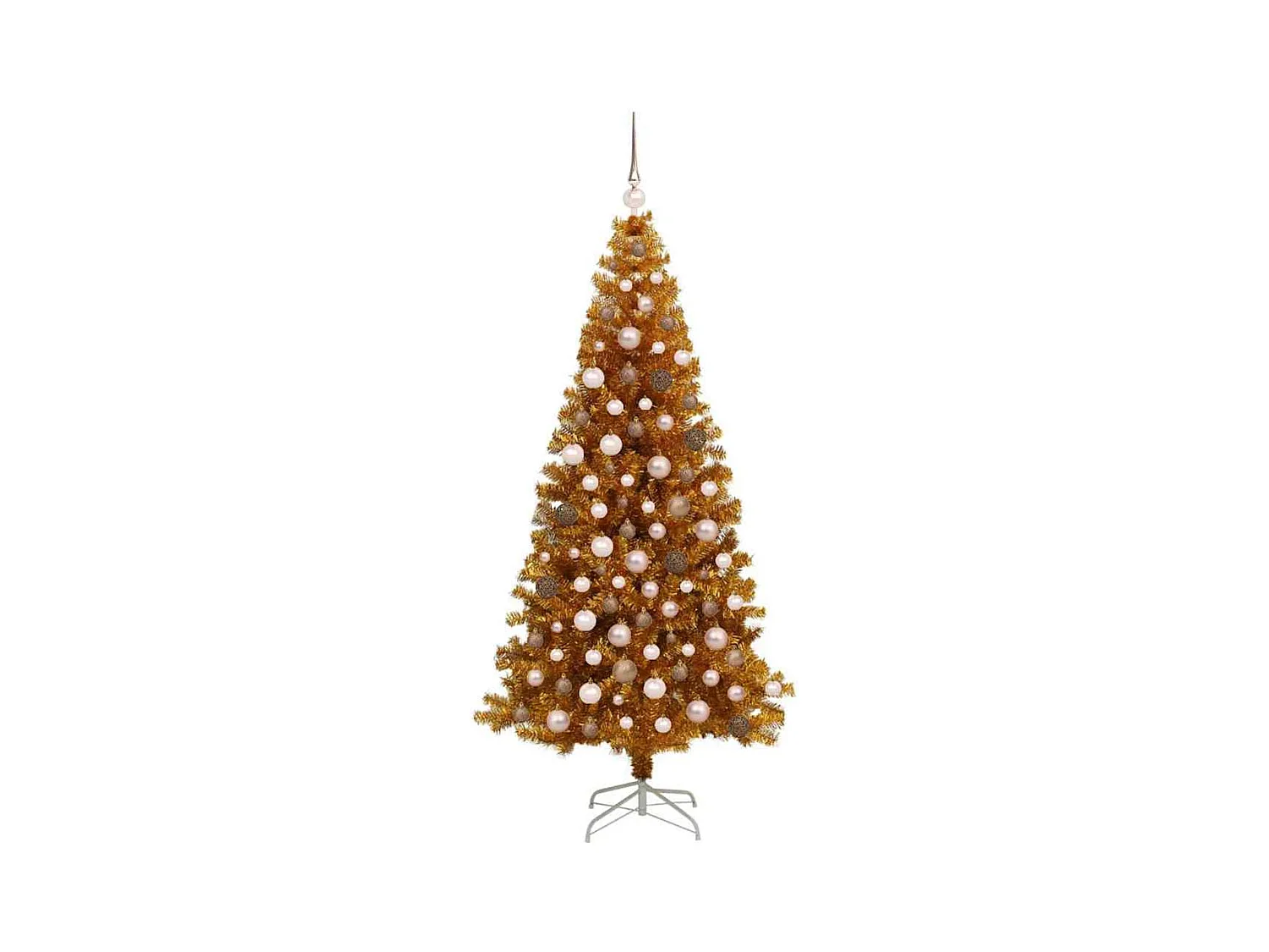 Sapin de Noël avec 300 LED avec support Doré 180 cm PET