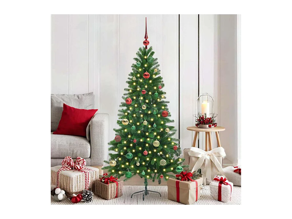 Sapin de Noël avec 150 LED avec support Vert 150 cm PE