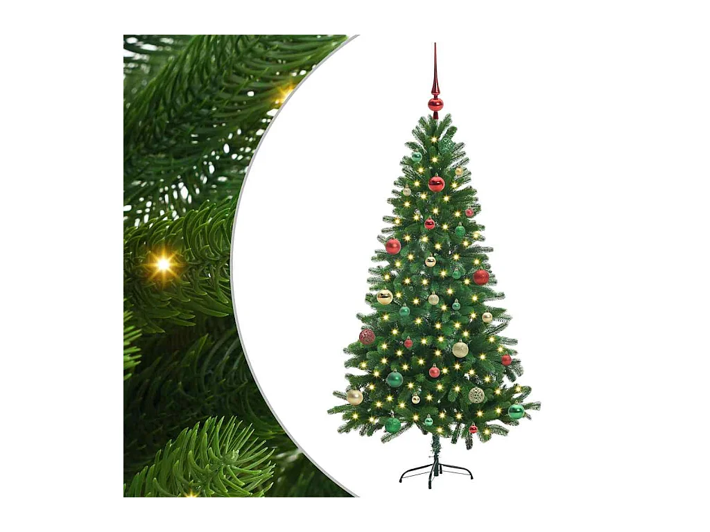 Sapin de Noël avec 150 LED avec support Vert 150 cm PE