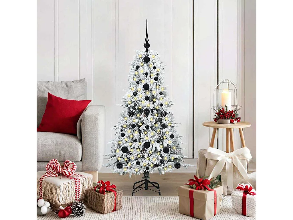 Kunstmatige Hinged Kerstboom met 150 LED Groen 120 cm PE en PVC