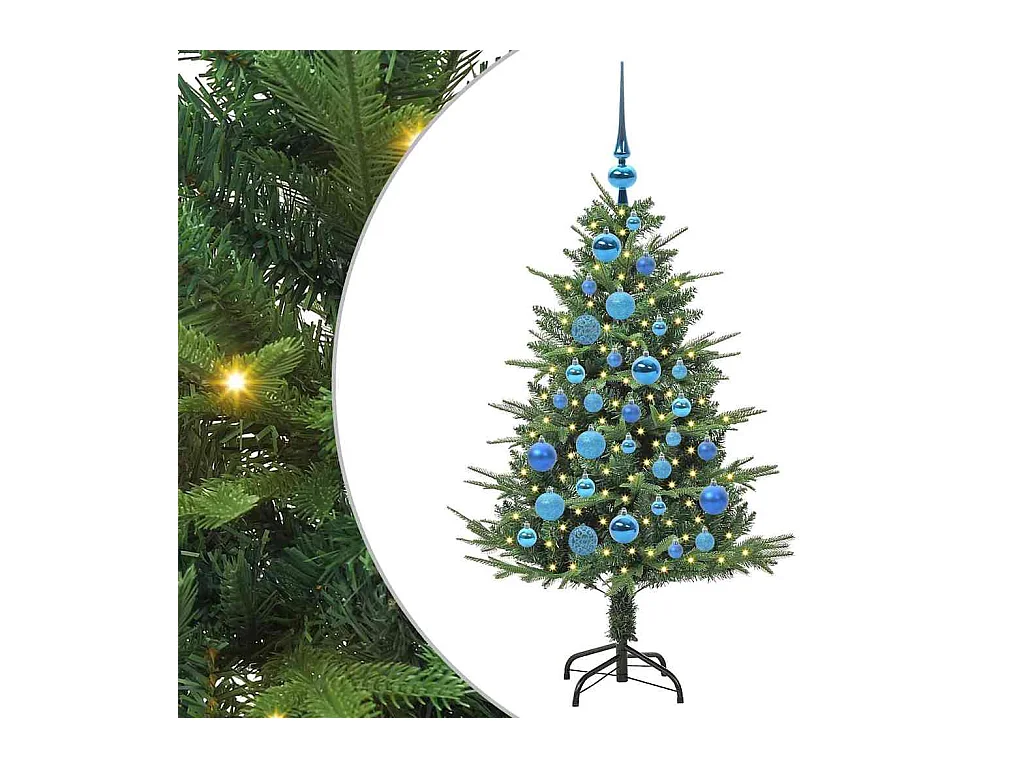 Sapin de Noël artificiel pré-éclairé avec set de boules Vert