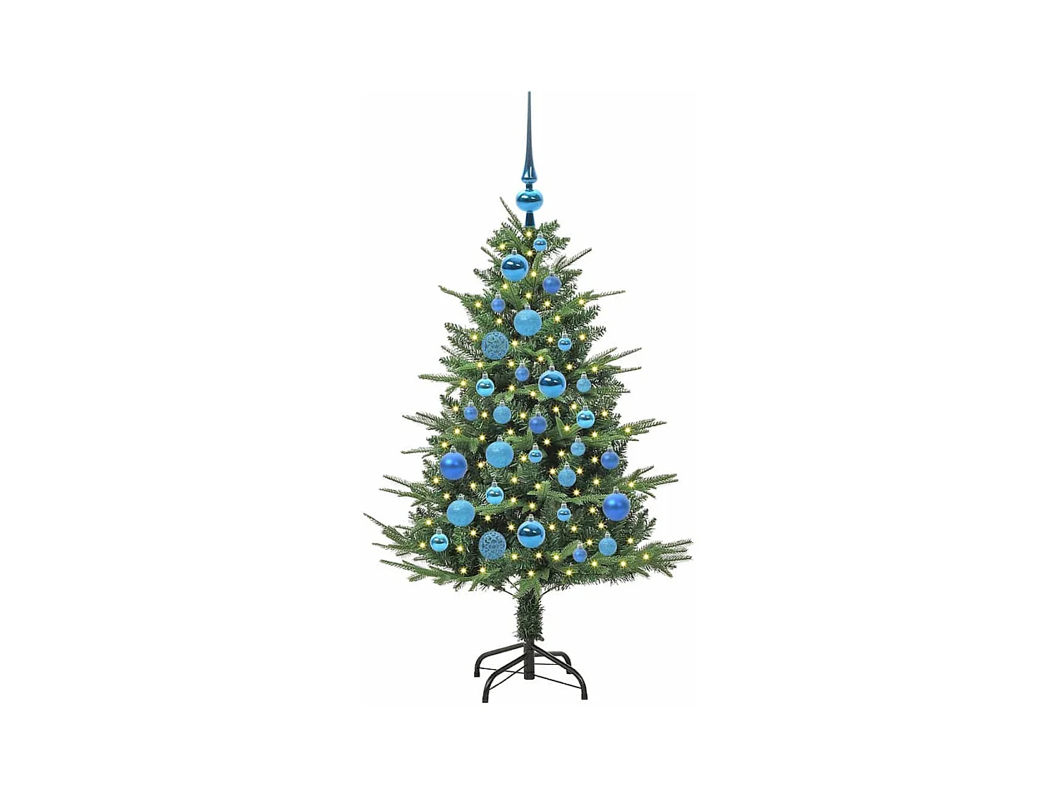 Sapin de Noël artificiel pré-éclairé avec set de boules Vert