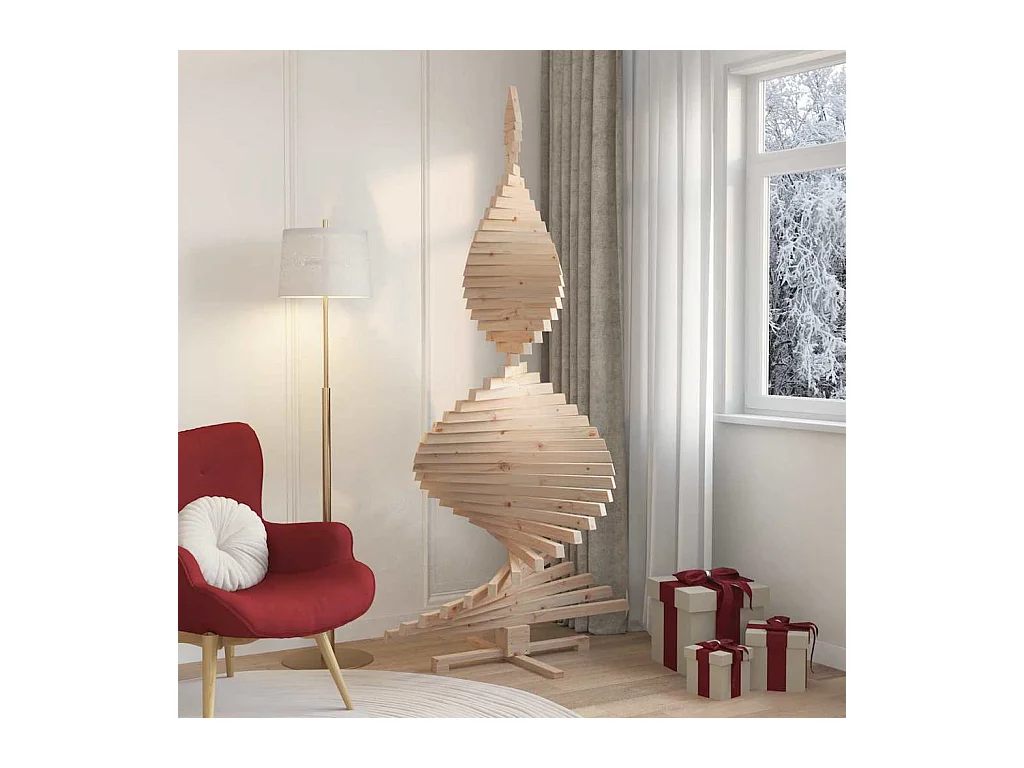 Arbres de Noël avec support Naturel 210 cm Bois massif en pin
