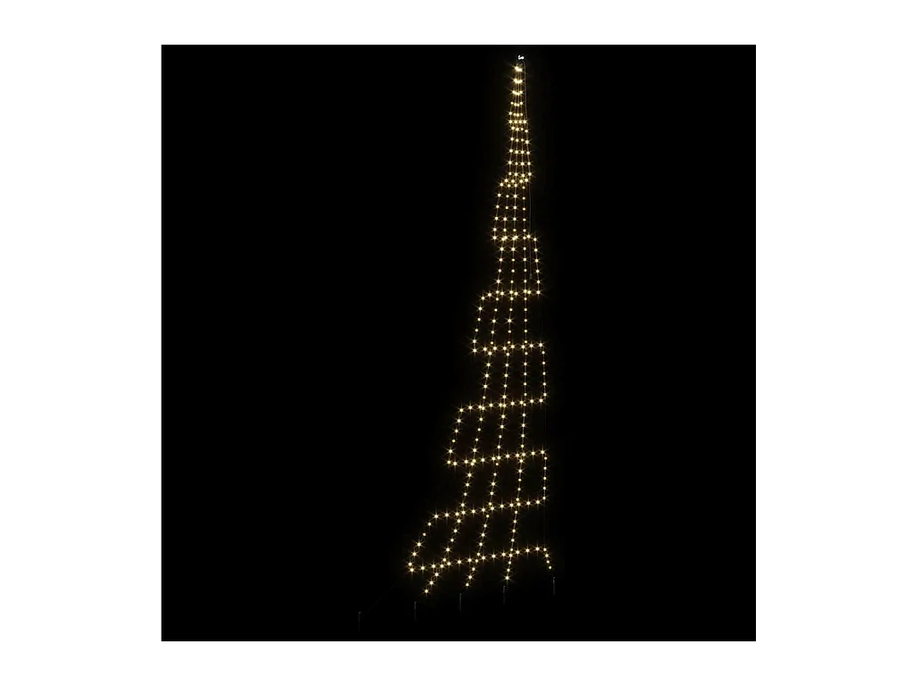 Árvore de Natal LED com 276 LEDs Branco quente 511 cm Metal