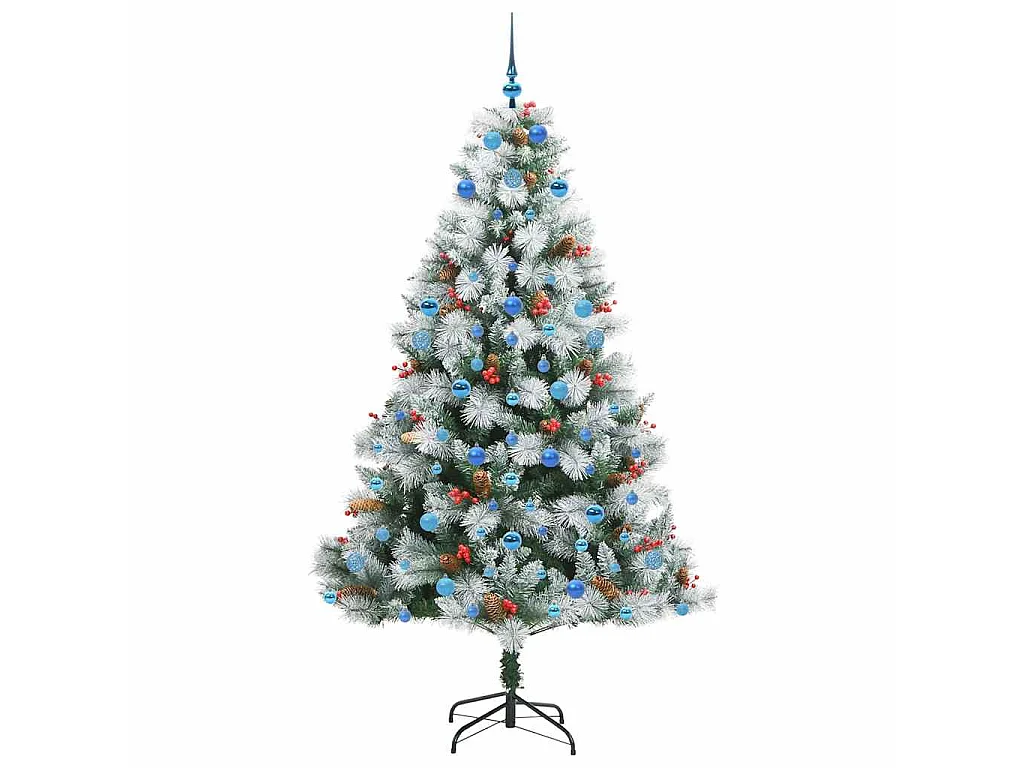Sapin de Noël artificiel Vert et blanc 210 cm