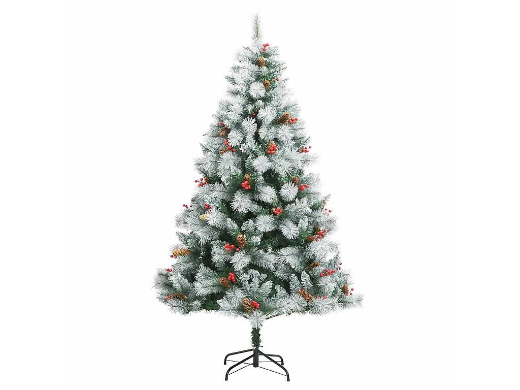 Sapin de Noël artificiel Vert et blanc 210 cm