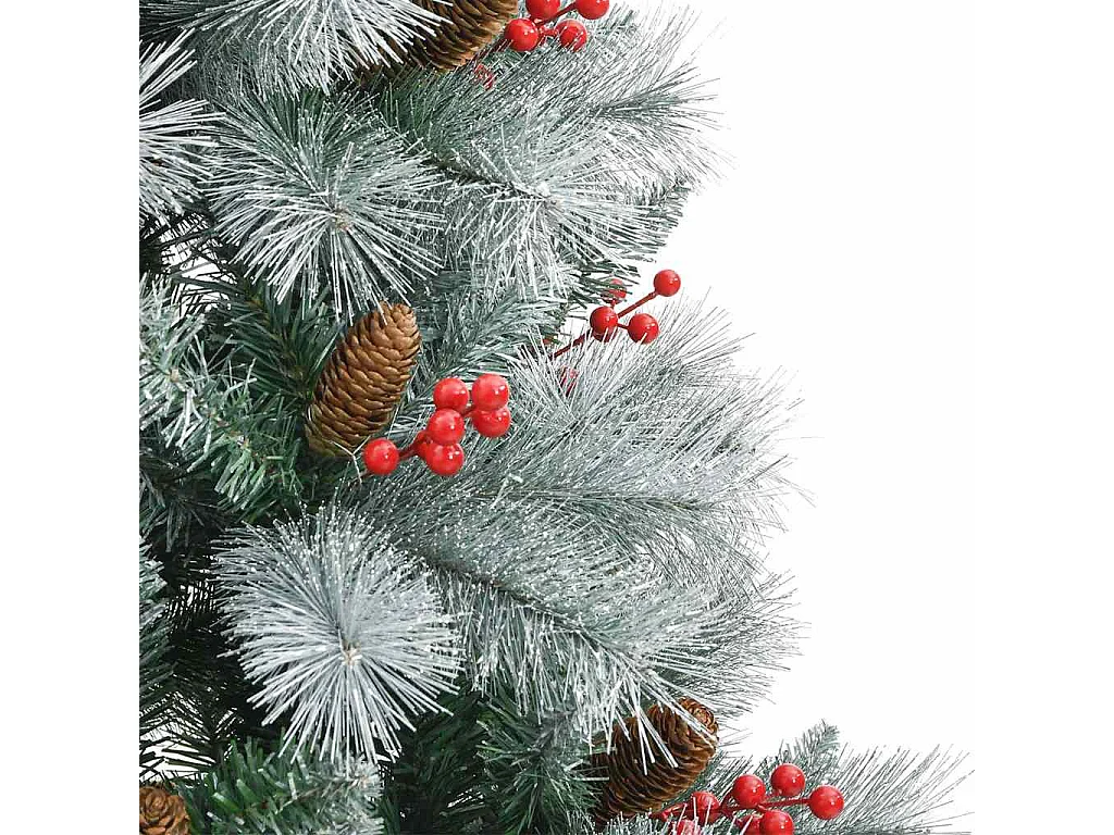 Sapin de Noël artificiel Vert et blanc 210 cm