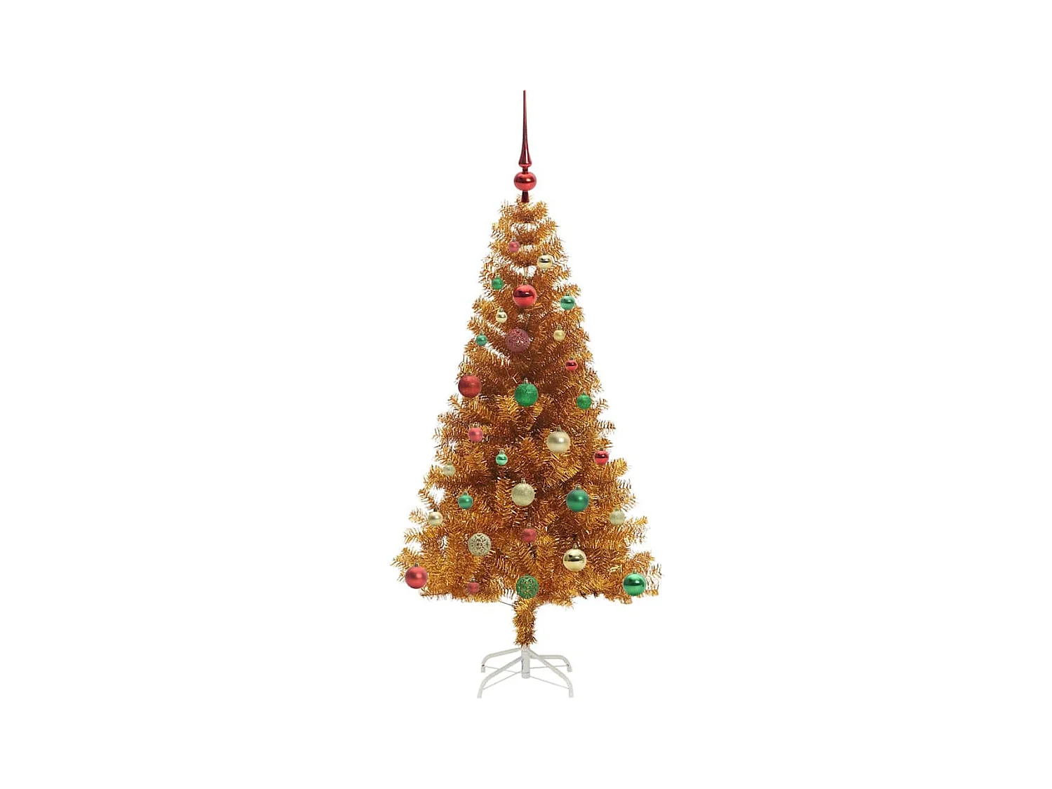 Árvore de Natal com 150 LEDs com suporte Ouro 150 cm PET