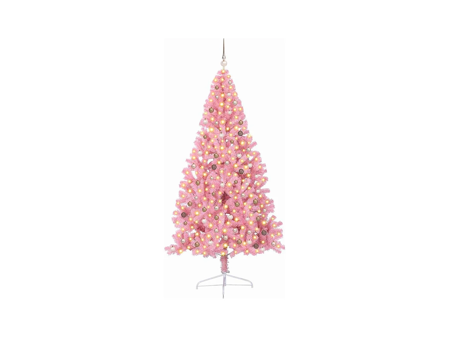 Sapin de Noël artificiel pré-éclairé Rose 240 cm PVC