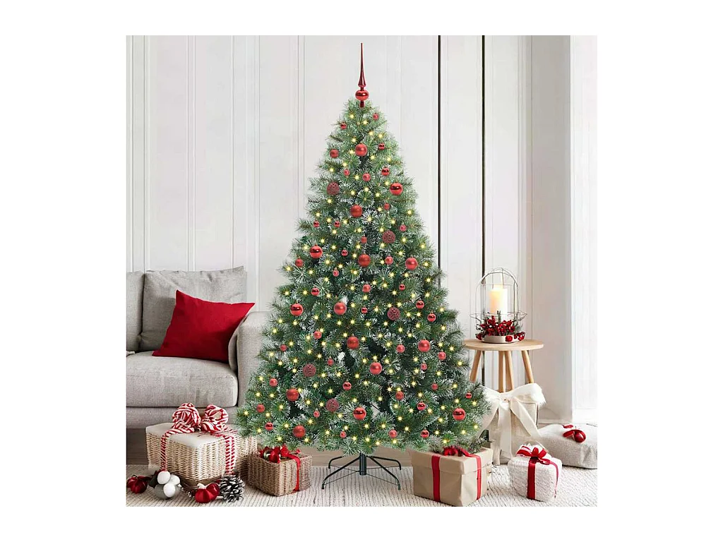 Sapin de Noël artificiel avec 300 LED Vert 180 cm PE et PVC