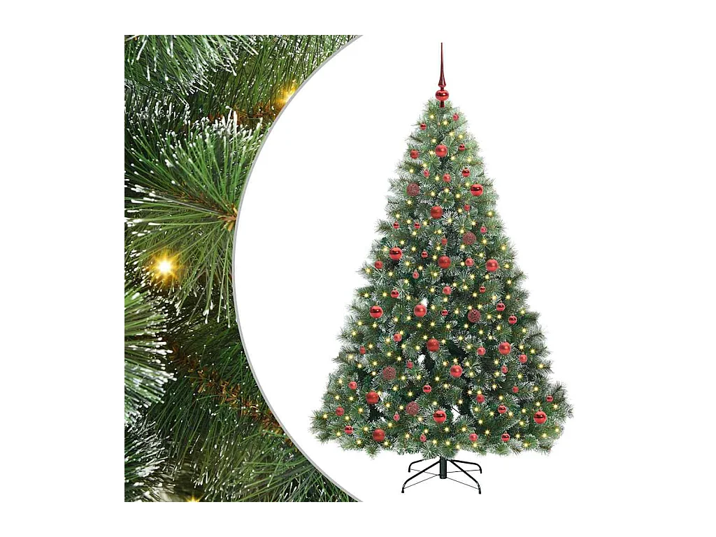 Sapin de Noël artificiel avec 300 LED Vert 180 cm PE et PVC