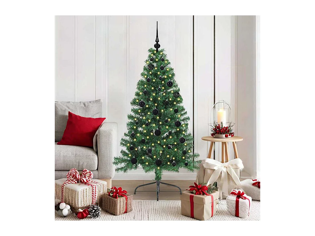 Sapin de Noël artificiel pré-éclairé Vert 150 cm PVC