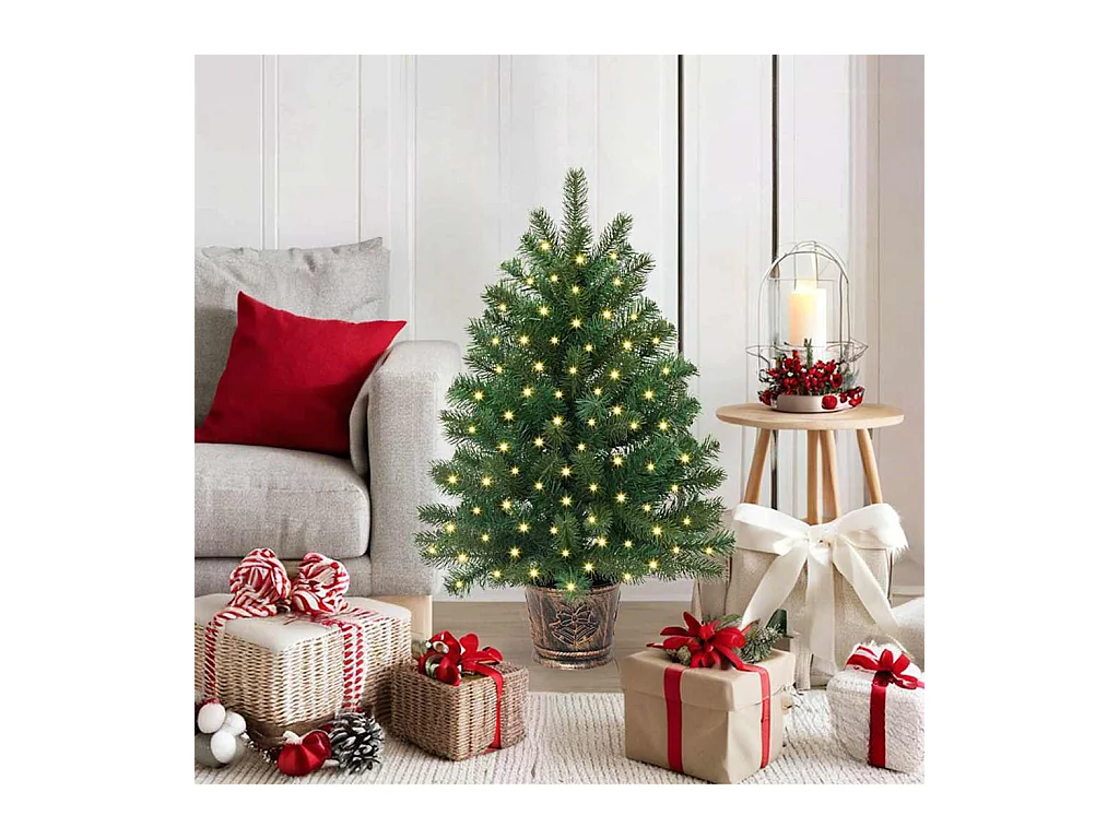 Sapin de Noël artificiel avec 150 LED Vert 90 cm PE et PVC