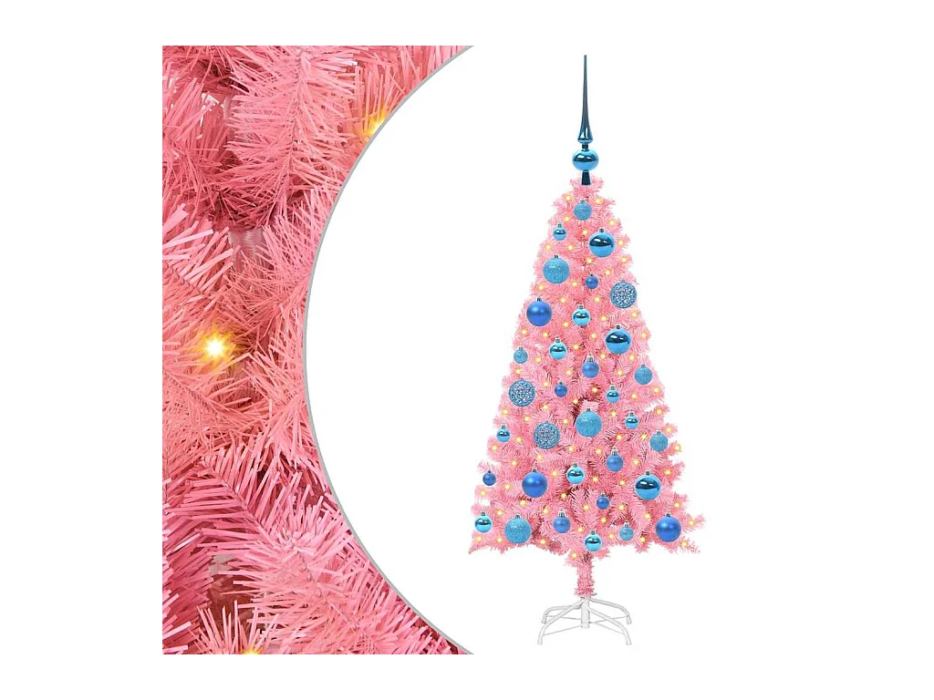Kerstboom met 150 LED met standaard Roze 120 cm PVC