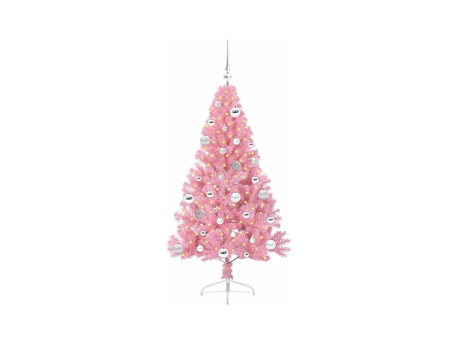 Sapin de Noël artificiel pré-éclairé Rose 150 cm PVC