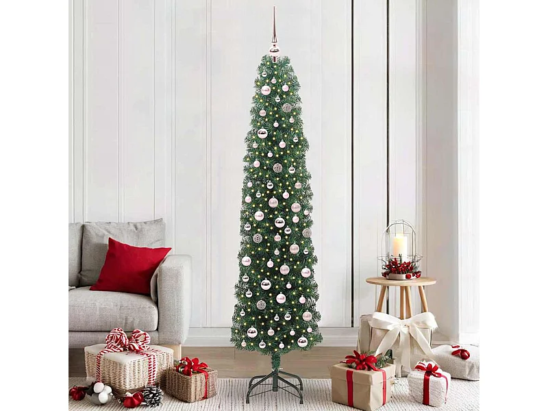 Árvore de Natal Artificial Verde 210 cm PVC e Aço e Plástico