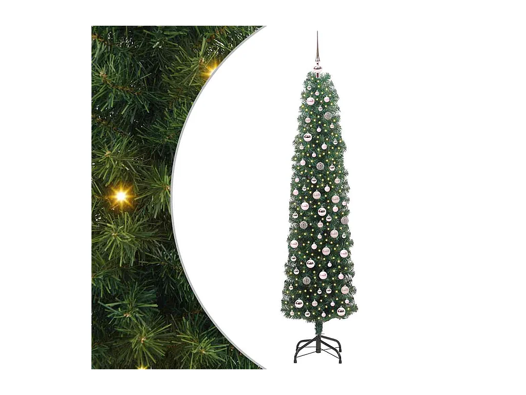 Árvore de Natal Artificial Verde 210 cm PVC e Aço e Plástico