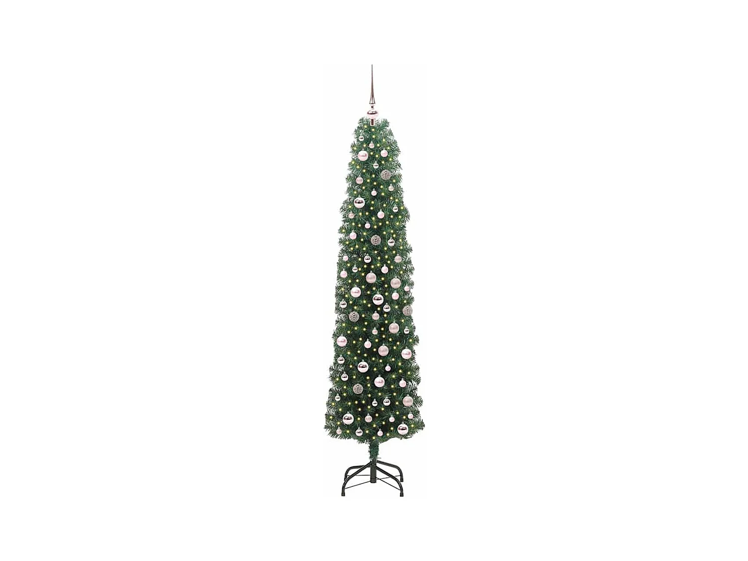 Árvore de Natal Artificial Verde 210 cm PVC e Aço e Plástico