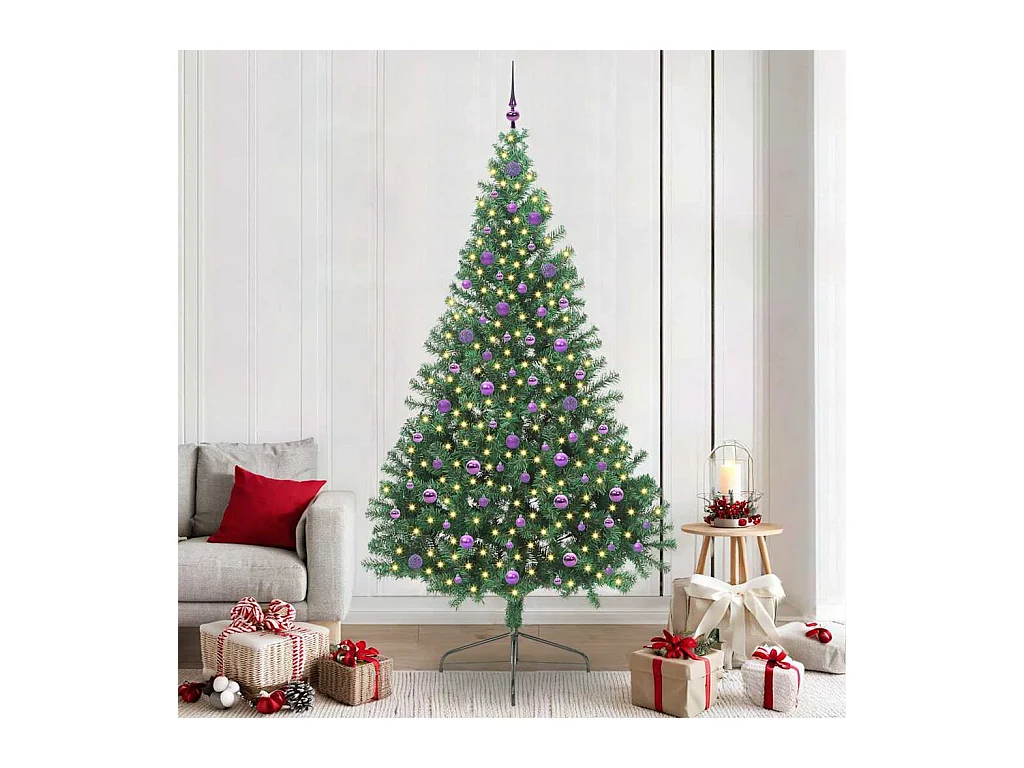 Árbol de Navidad Artificial Preiluminado Verde 240 cm PVC