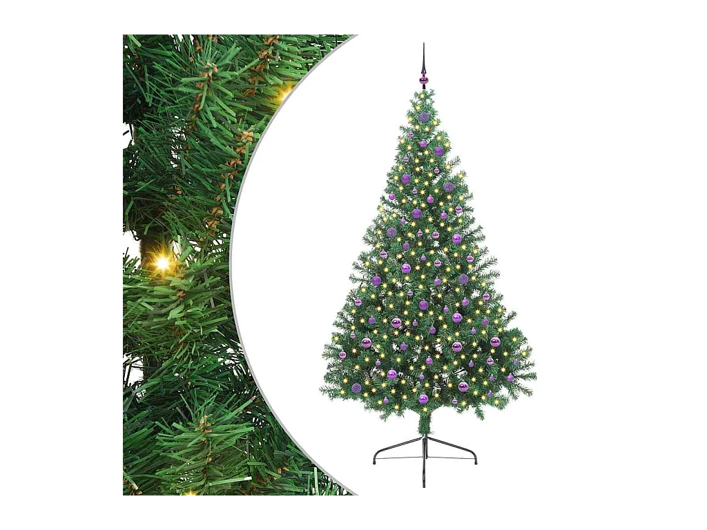 Árbol de Navidad Artificial Preiluminado Verde 240 cm PVC