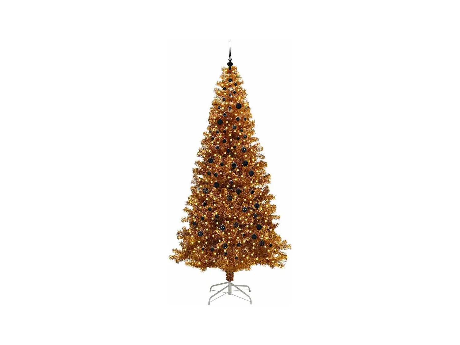 Árbol de Navidad con 300 LED con soporte Dorado 240 cm PET