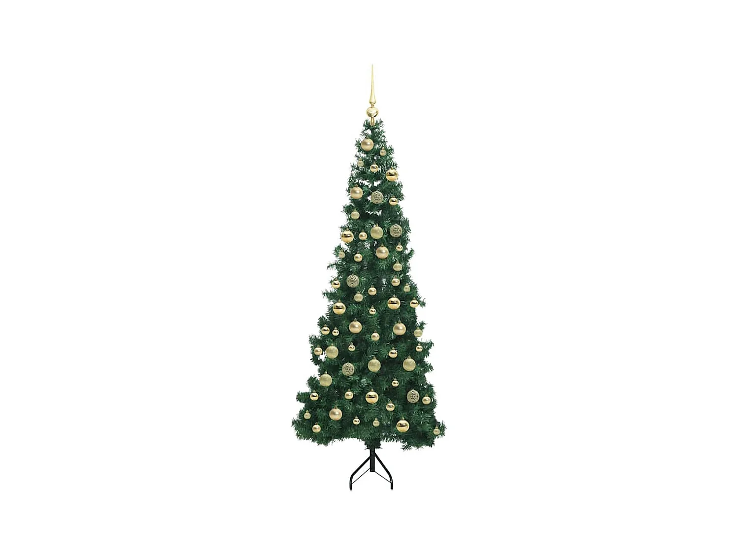 Árbol de Navidad Artificial de Esquina Verde 210 cm PVC y Metal