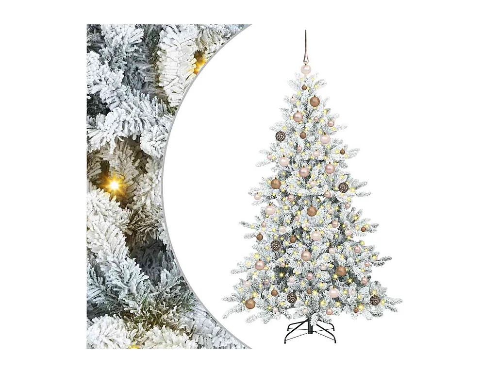 Kunstmatige Hinged Kerstboom met 300 LED 180 cm PVC