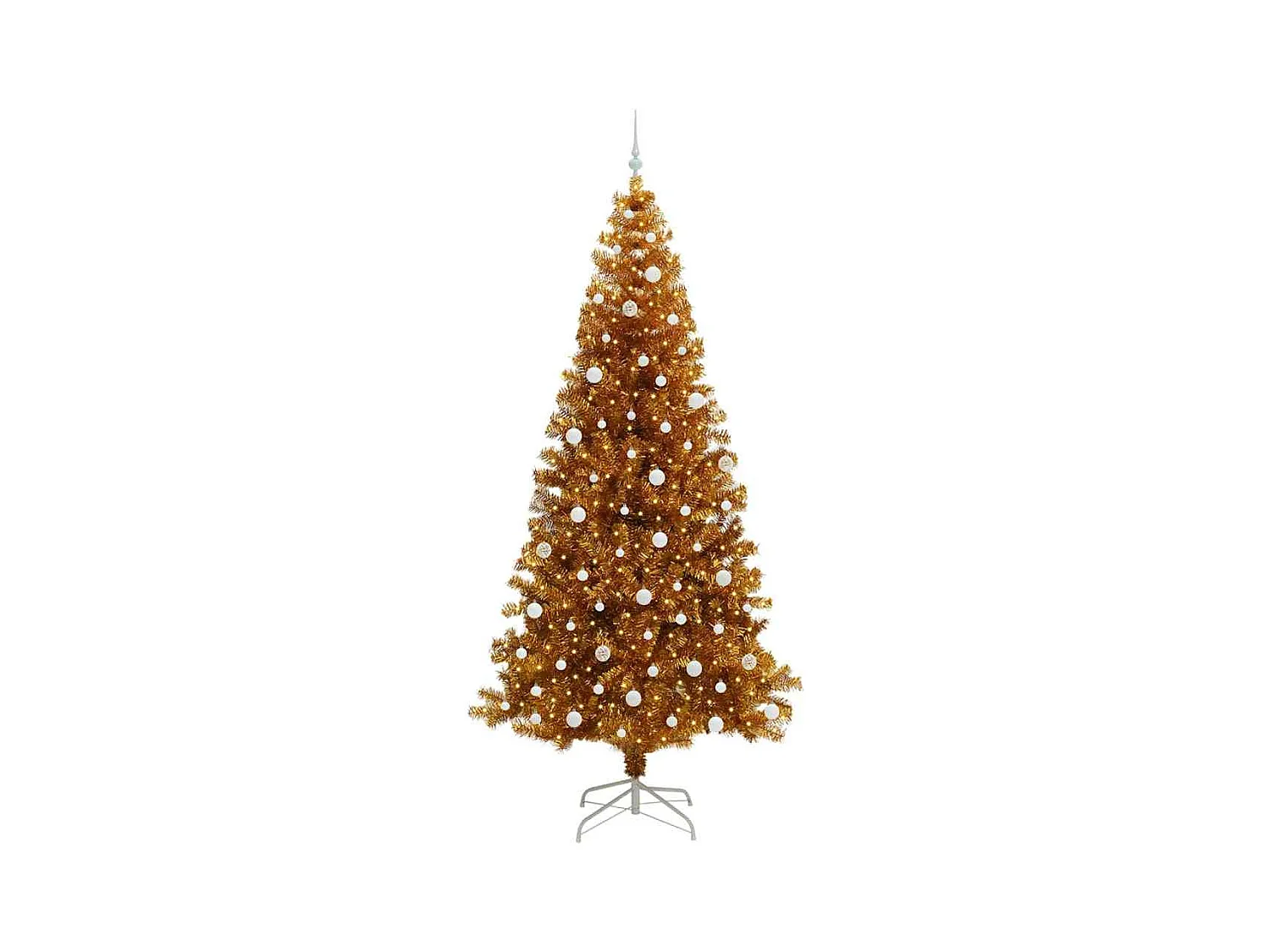 Árbol de Navidad con 300 LED con soporte Dorado 240 cm PET