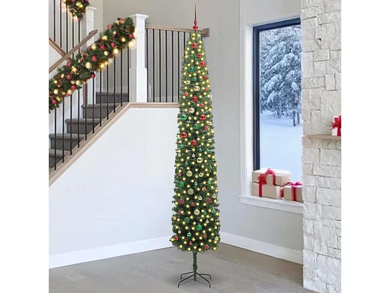 Árbol de Navidad artificial Verde 270 cm PVC, Acero y Plástico