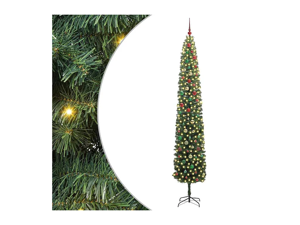 Árbol de Navidad artificial Verde 270 cm PVC, Acero y Plástico