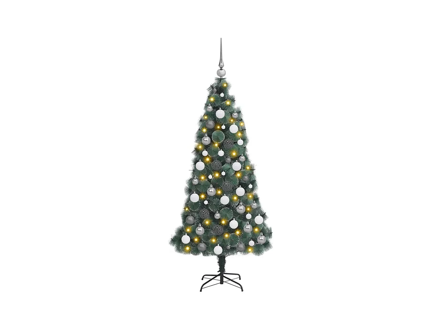 Árbol de Navidad artificial preiluminado con juego de bolas
