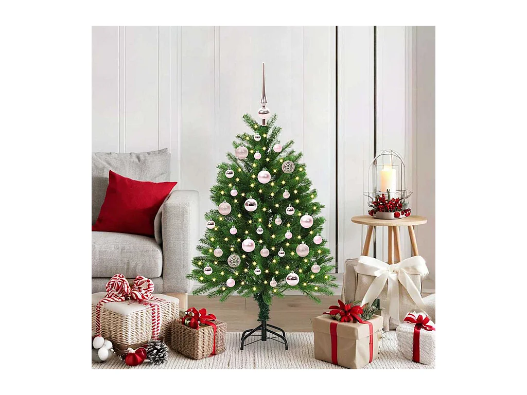 Sapin de Noël avec 150 LED avec support Vert 120 cm PE