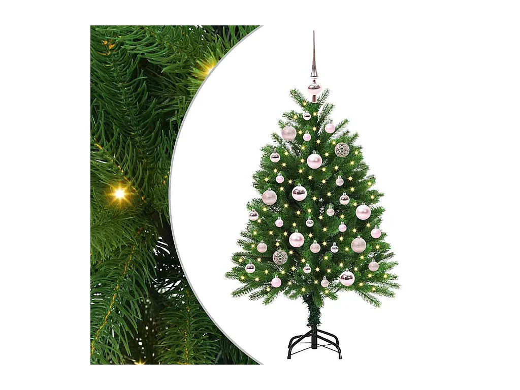 Sapin de Noël avec 150 LED avec support Vert 120 cm PE