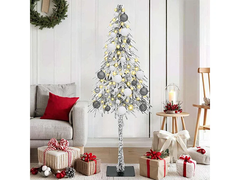 Sapin de Noël avec 150 LED Blanc 150 cm PE et Acier