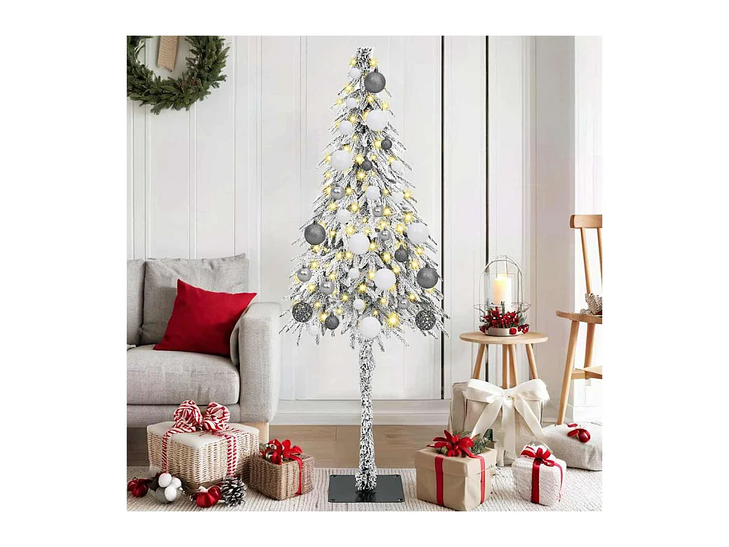 Sapin de Noël avec 150 LED Blanc 150 cm PE et Acier