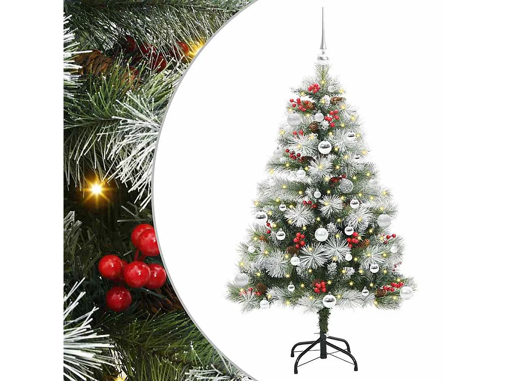 Sapin de Noël artificiel Vert et blanc 150 cm