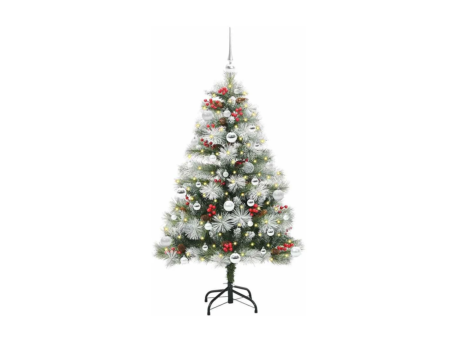 Sapin de Noël artificiel Vert et blanc 150 cm