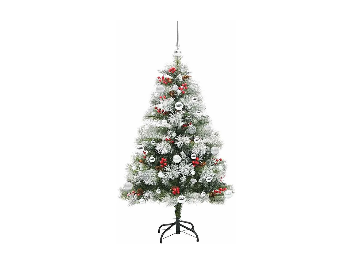 Sapin de Noël artificiel Vert et blanc 150 cm