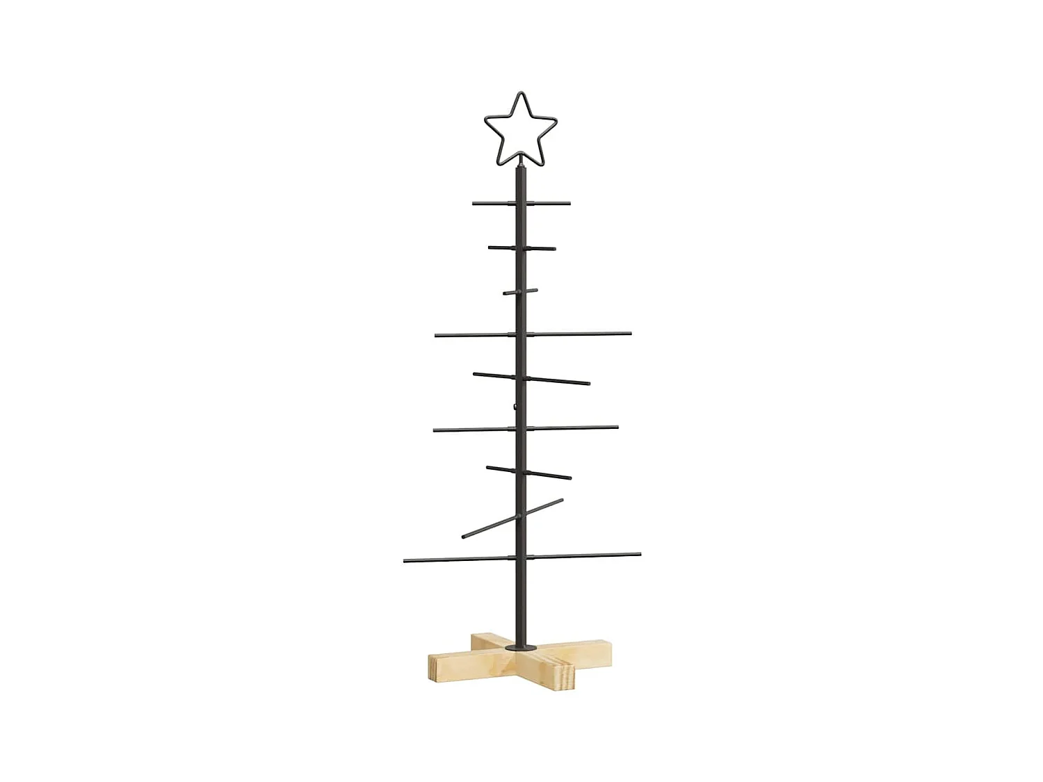 Árbol de Navidad de metal con soporte Negro 90 cm