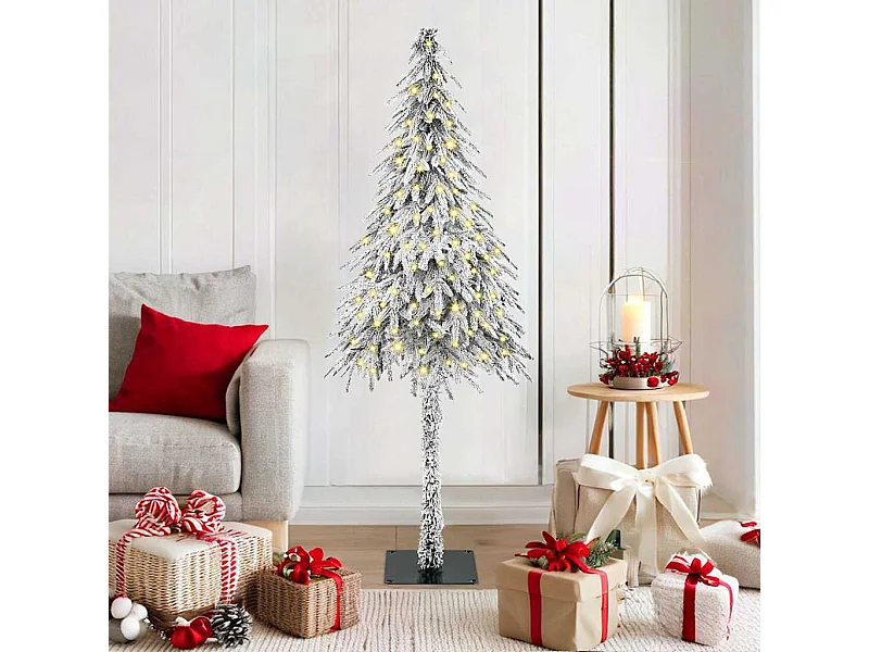 Sapin de Noël avec 150 LED Blanc 150 cm PE et Acier
