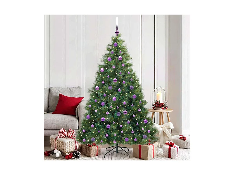 Sapin de Noël artificiel avec 300 LED Vert 180 cm PE et PVC