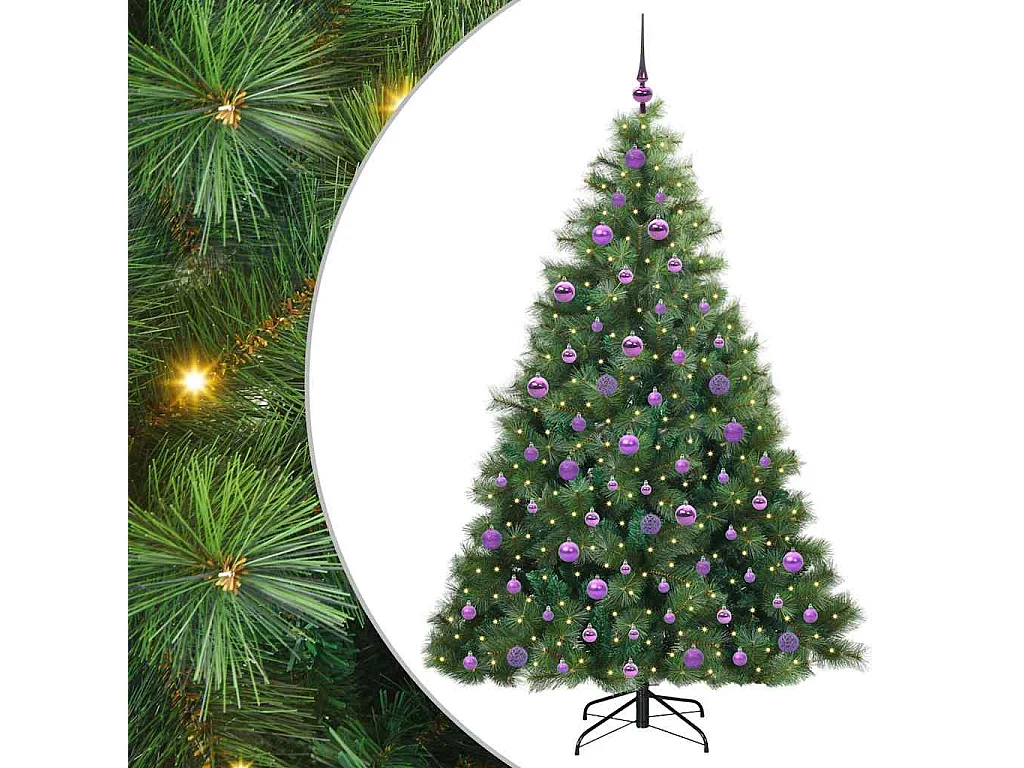 Sapin de Noël artificiel avec 300 LED Vert 180 cm PE et PVC